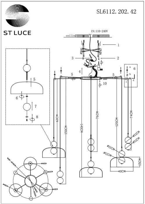 Подвесная люстра ST Luce ODE SL6112.202.42