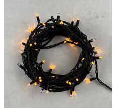 Гирлянда Нить 10м Желтая с Мерцанием Каждого Диода 220В, 75 LED, Провод Черный Каучук, IP65 LL75ABL-1-2Y