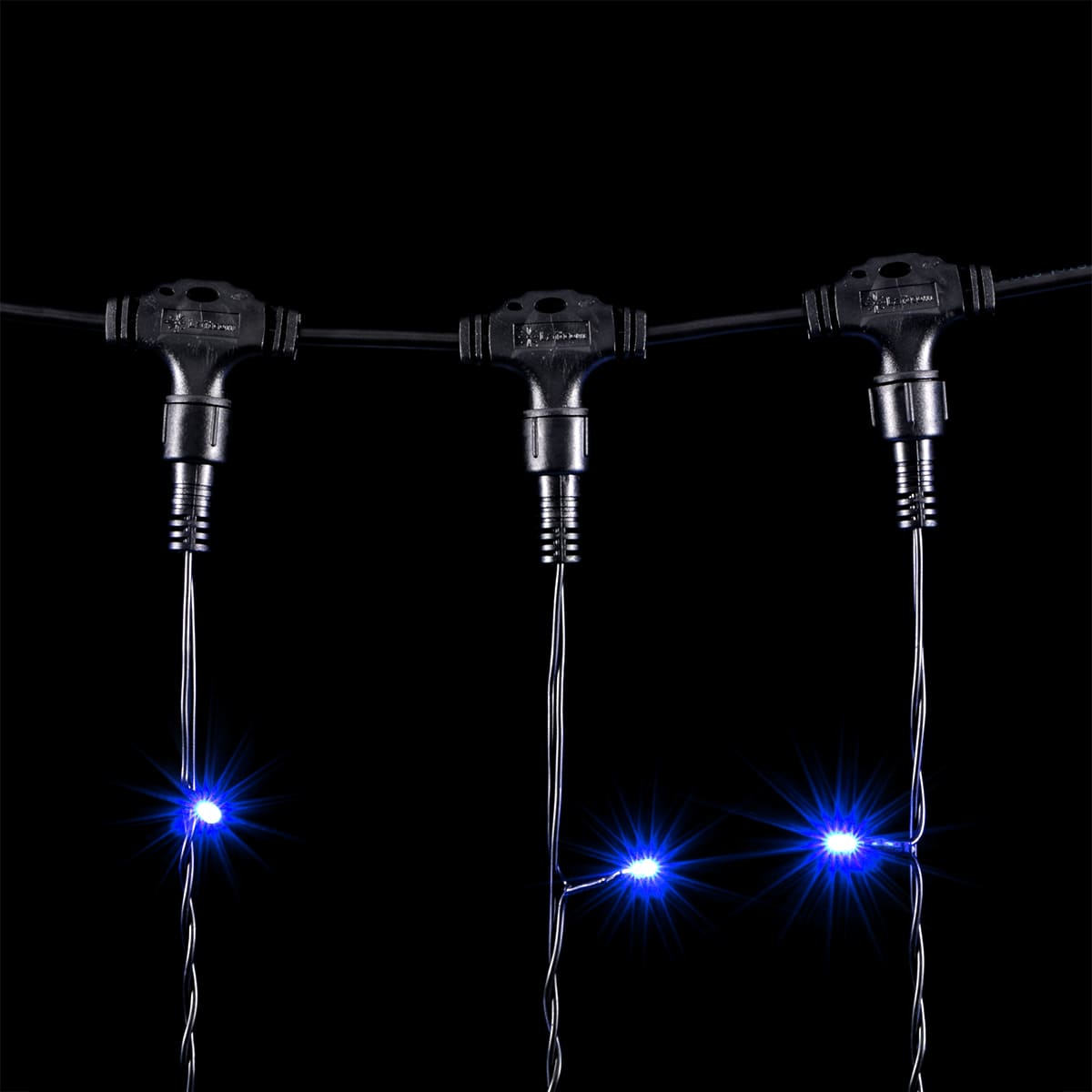 Гирлянда Занавес 2 x 2 м Синий 220В, 400 LED, Провод Черный ПВХ, IP54 PCL402-11-2B