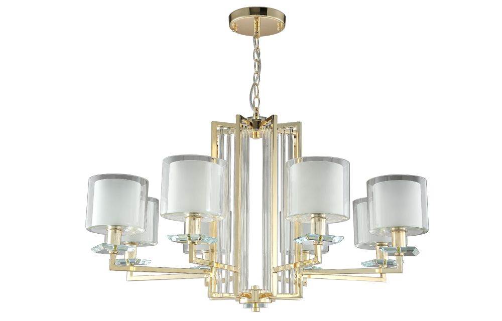 Подвесная люстра Crystallux NICOLAS NICOLAS SP-PL8 GOLD/WHITE_CR