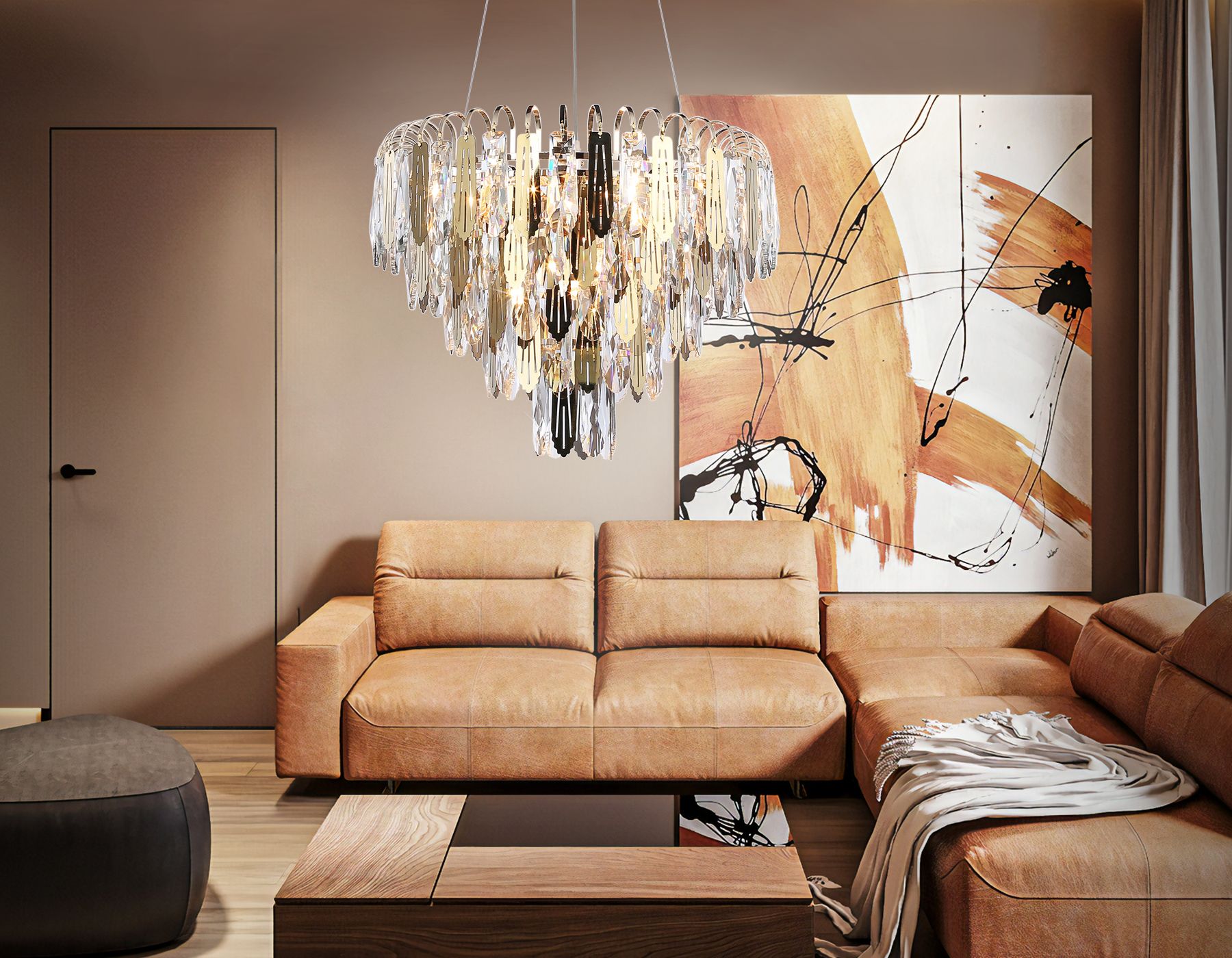 Подвесная люстра Ambrella light с хрусталем Traditional TR5256_AMB