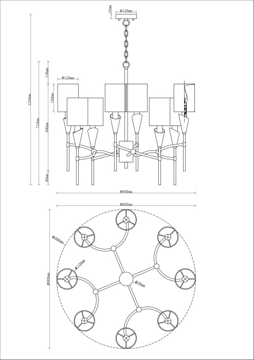 Люстра подвесная Moderli V10030-8P_MD