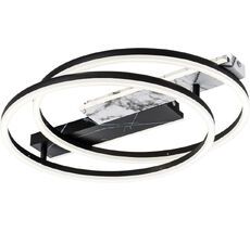 Потолочная люстра (+ночной режим) светодиодная 90Вт, с ПДУ, металл/акрил, черный/белый мрамор Escada 10252/2LED_ESC