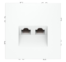 Розетка компьютерная встраиваемая VOLTUM S70 двойная RJ45+RJ45 VLS060202