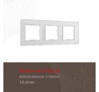 Рамка из закаленного стекла на 3 поста Arte Milano 503.14-3.silver