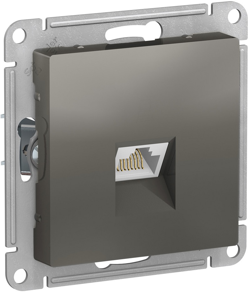 Розетка встраиваемая Ethernet RJ-45 (сталь) Systeme Electric ATN000983