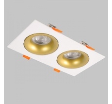 Светильник встраиваемый поворотный GU10 2*50W Белый/Матовое Золото IL.0029.0010-2-WMG Imex IL.0029.0010-2-WMG_IM