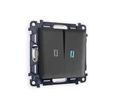 Выключатель двузхлавишный с подсветкой Ambrella Volt ALFA мягкое касание QUANT MA904020_AMB