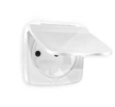 Лицевая панель для розетки с заземлением со шторками и крышкой IP44 QUANT Ambrella Volt OMEGA OP1080_AMB