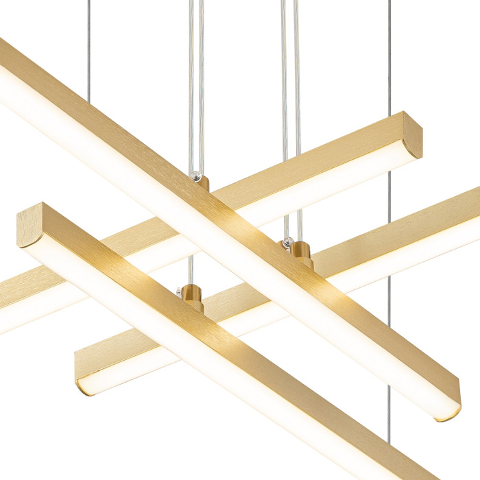 Подвесная люстра (+ночной режим) с пультом светодиодная (14017/4P Gold) Indigo V000086L