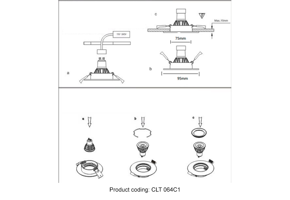Светильник встраиваемый Crystallux CLT 064C1 WH_CR