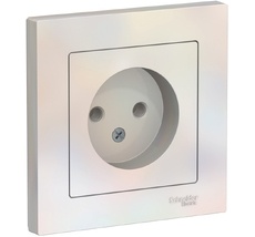 Розетка встраиваемая без заземления (жемчужный) Systeme Electric ATN000440