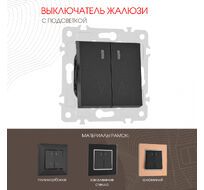 Выключатель жалюзи с подсветкой 10A 250V Arte Milano 203.39-2.black