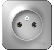Розетка накладная без заземления (алюминий) Systeme Electric BLNRA000103