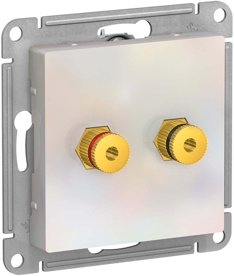 Акустическая розетка встраиваемая двойная (жемчужный) Systeme Electric ATN000487