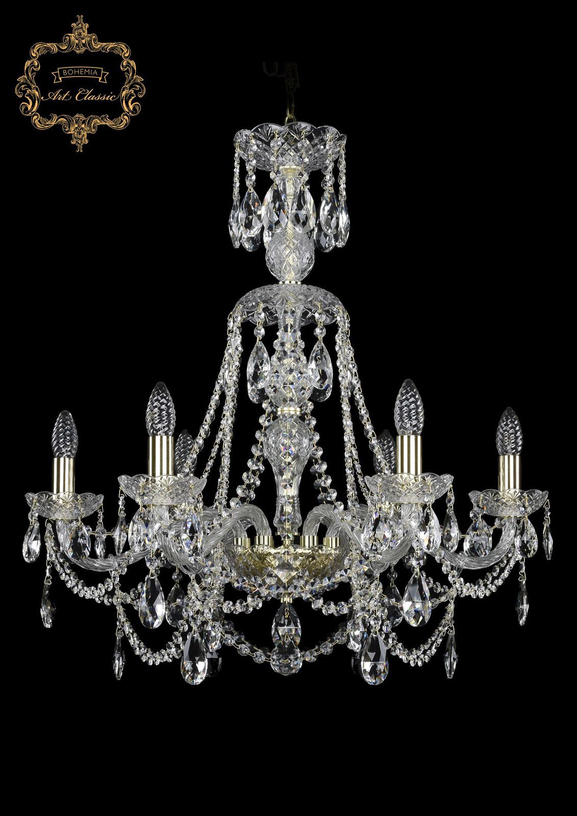 

Хрустальная люстра Bohemia Art Classic 11.25.6.220.XL-74.Gd.Sp, 11.25.6.220.XL-74.Gd.Sp