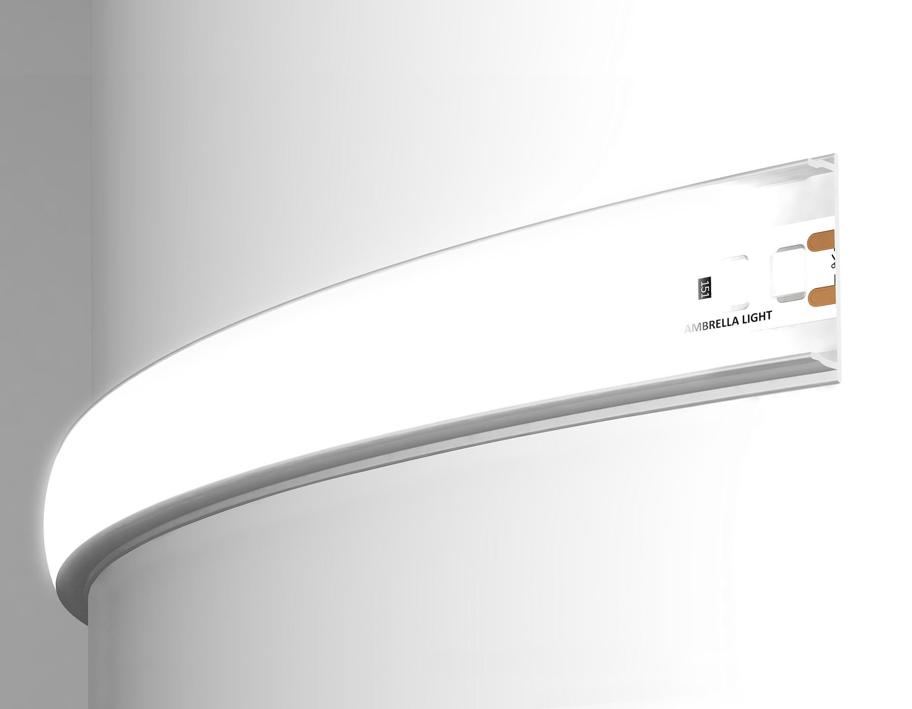 Алюминиевый профиль накладной гибкий для ленты до 15мм Ambrella Light ILLUMINATION GP1600WH_AMB