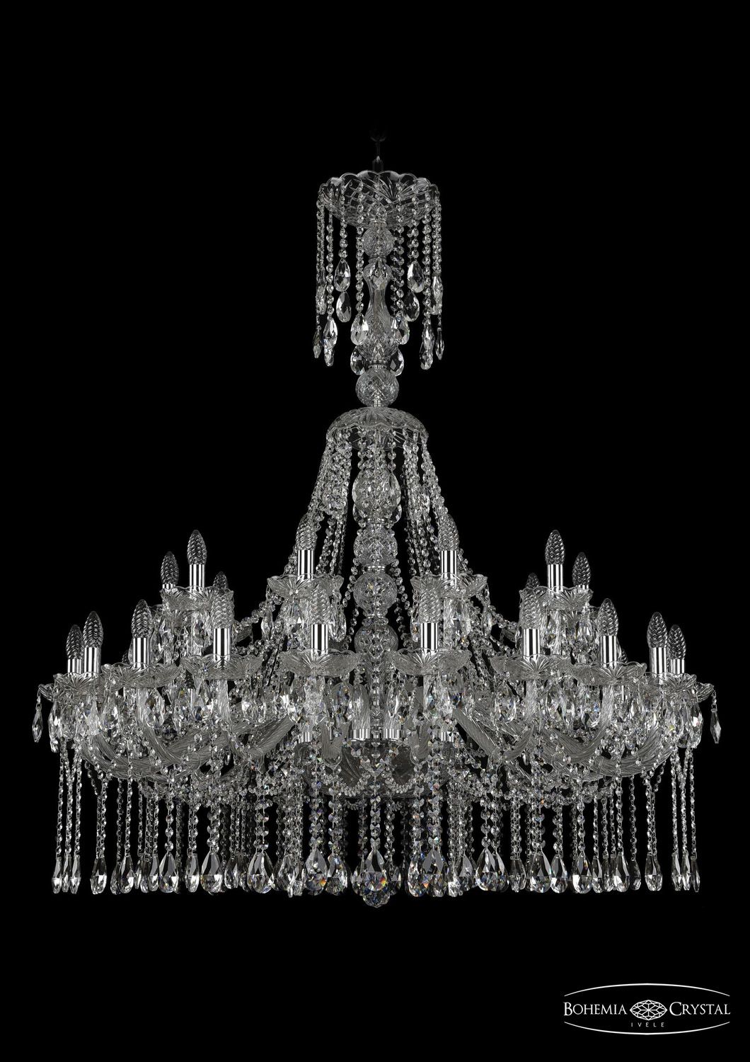 Хрустальная люстра Bohemia Ivele 1413/20+10/400/XL-130 Ni_BI