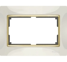 Рамка для двойной розетки Snabb WL03-Frame-01-DBL-ivory-GD a051650_WR