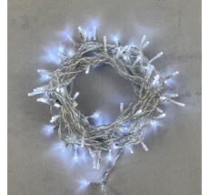 Гирлянда Нить 10м Белая 220В, 100 LED, Провод Прозрачный ПВХ, IP54 PST100-10-2W