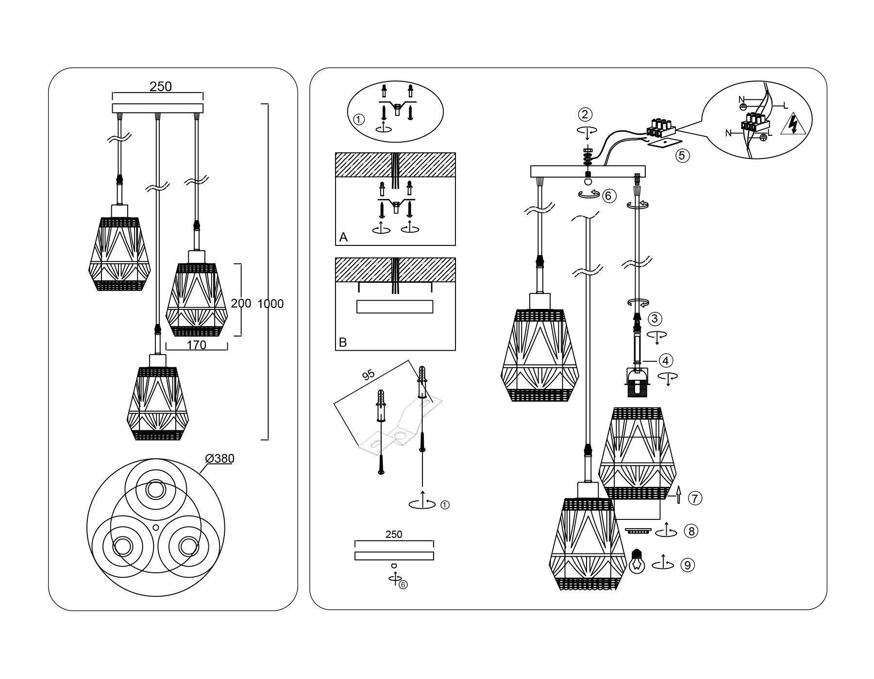 Подвесной светильник Ambrella Light TR TRADITIONAL TR8522_AMB
