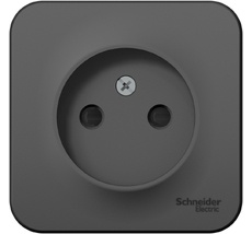 Розетка накладная без заземления со шторками (антрацит) Systeme Electric BLNRA001116