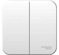 Выключатель накладной двухклавишный (белый) Systeme Electric BLNVA065011