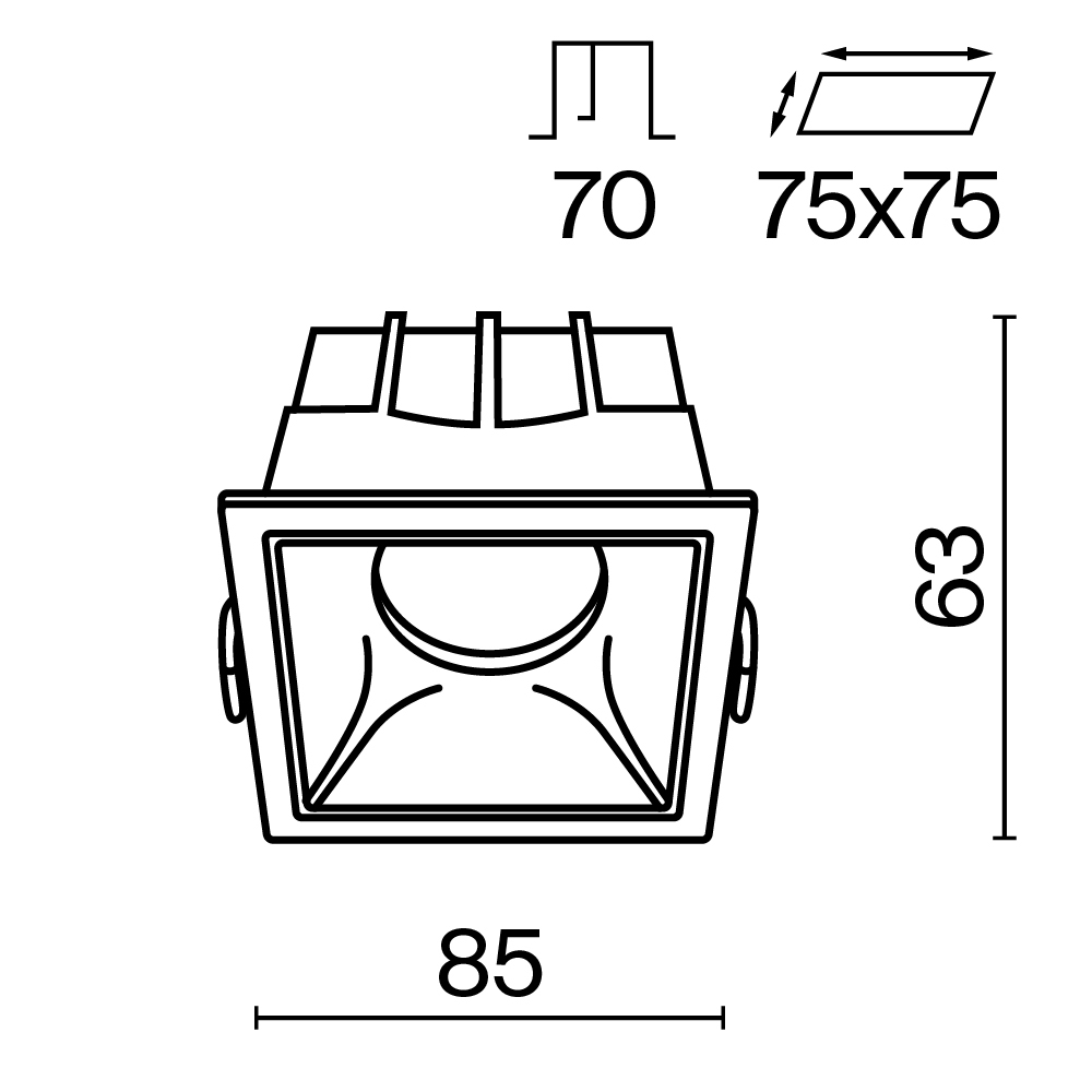Встраиваемый светильник Maytoni Technical Alfa LED DL043-01-15W4K-D-SQ-WB_MY