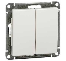 Выключатель встраиваемый двухклавишный (белый) Systeme Electric VS510-252-1-86
