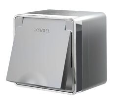 Розетка влагозащ. с зазем. с защит. крышкой и шторками Gallant (серебряный) a052775_WR