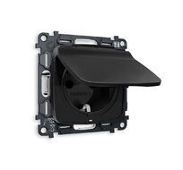 Розетка Ambrella Volt OMEGA с заземлением с шторками и защитной крышкой 2P+E 16A-250V IP44 QUANT MO808010_AMB