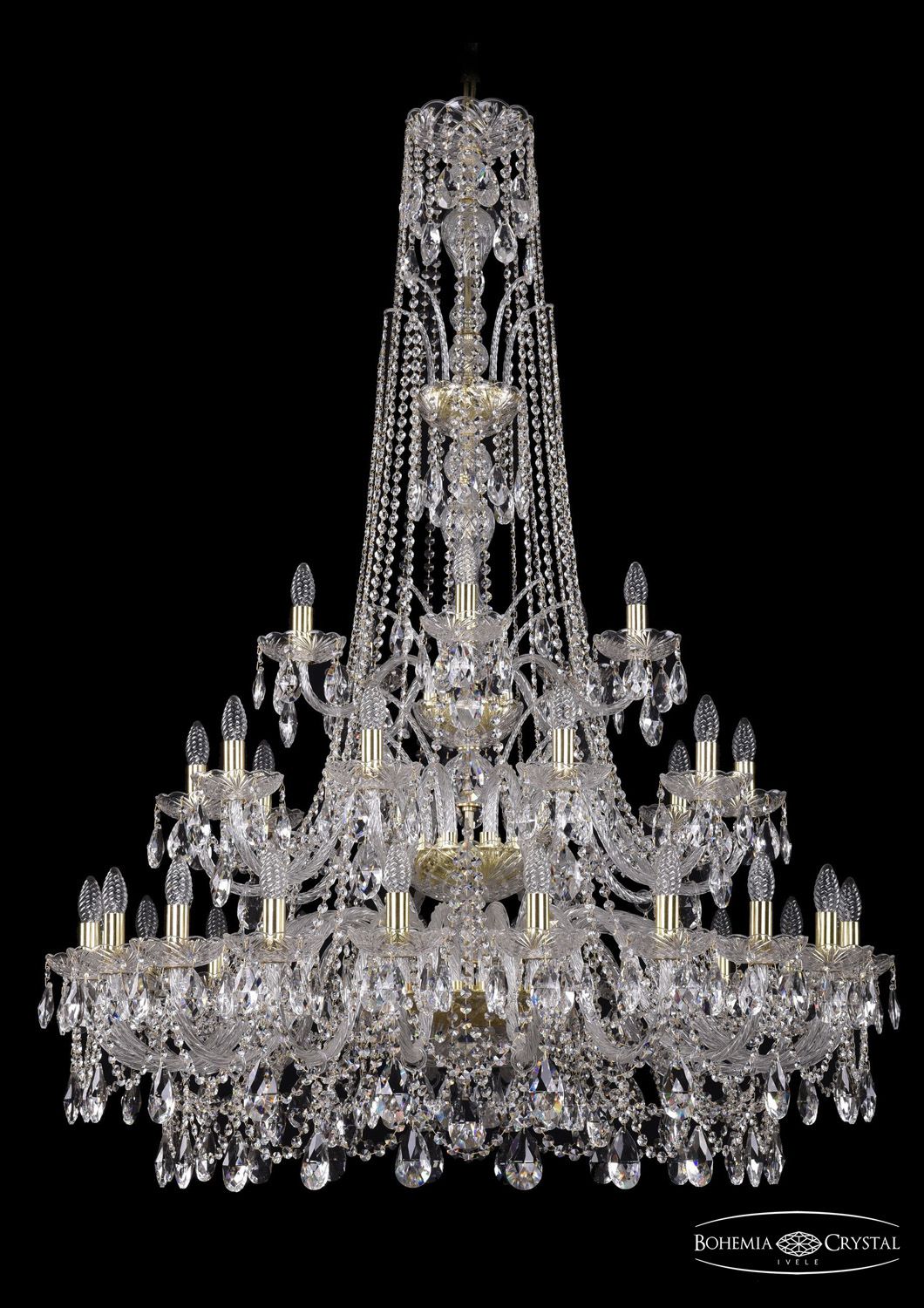 Хрустальная люстра Bohemia Ivele 1411/20+10+5/400/XL-155/3d G_BI