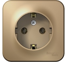 Розетка накладная с заземлением (титан) Systeme Electric BLNRA010114