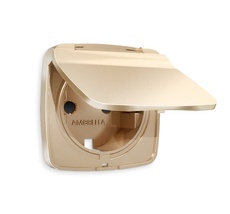 Лицевая панель для электрической розетки с заземлением со шторками и крышкой IP44 QUANT Ambrella Volt OMEGA OP6080_AMB