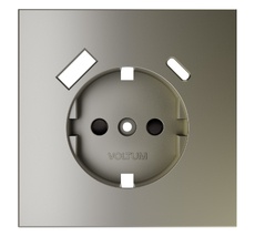 Накладка для розетки Voltum с заземлением и защитными шторками с USB A+C S70 VLS001004