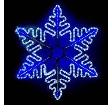 Светодиодная Снежинка Путеводная Звезда 0,8м, Синяя, Дюралайт на Металлическом Каркасе, IP54 LTC LC-13057