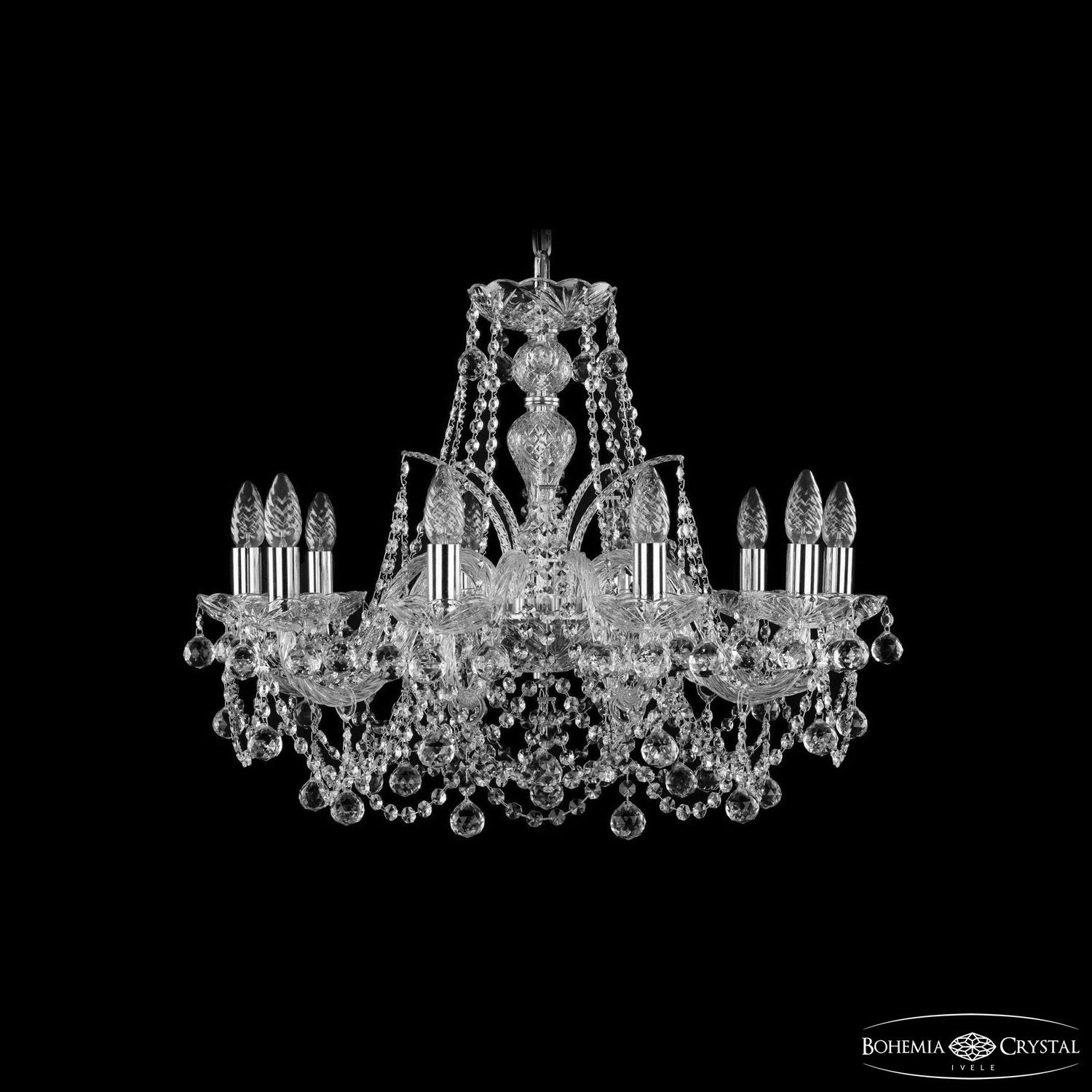 Хрустальная люстра Bohemia Ivele Crystal 1411/10/240 Ni Balls_BI