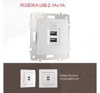 Розетка USB 2.1А+1А Arte Milano 206.46-1.silver