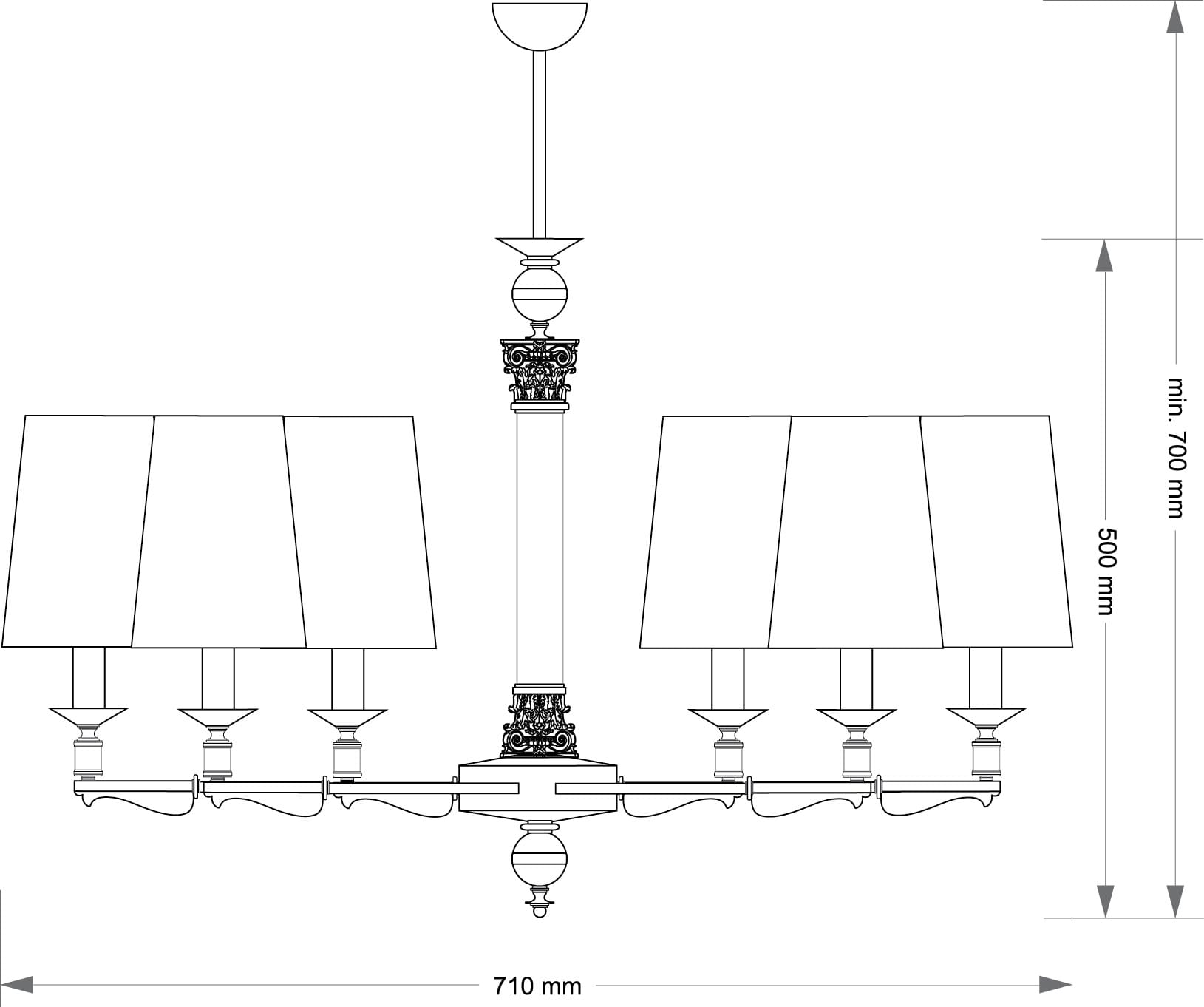Потолочная люстра Kutek Merano MER-ZW-6(N/A)