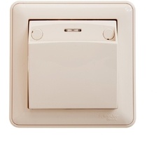 Карточный выключатель одноклавишный с подсветкой встраиваемый (слоновая кость) Systeme Electric VS616-051-28