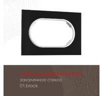 Рамка из закаленного стекла для двойной розетки Arte Milano 502.01-double.black
