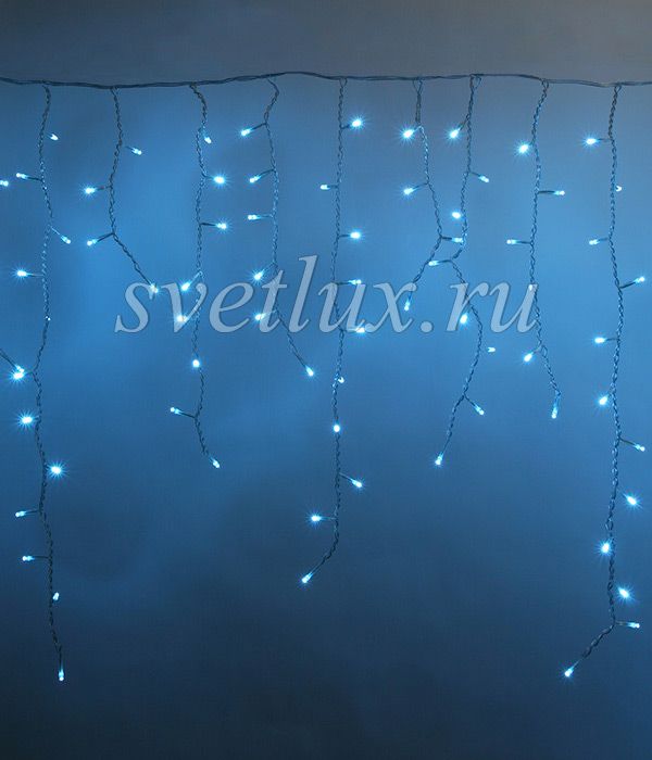

Гирлянда Бахрома 5 x 0,9 м Небесно-Голубая 220В, 348 LED, Провод Прозрачный Силикон, IP65 02-070, 02-070