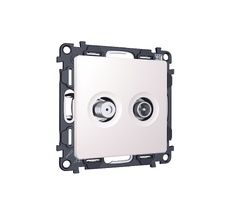 Комплект механизма розетки TV оконечной + SAT 5-862MHz 3.5dB/950-2150MHz 3.5dB ALFA Жемчуг QUANT (AP2133, VM217) Ambrella Volt MA213310_AMB