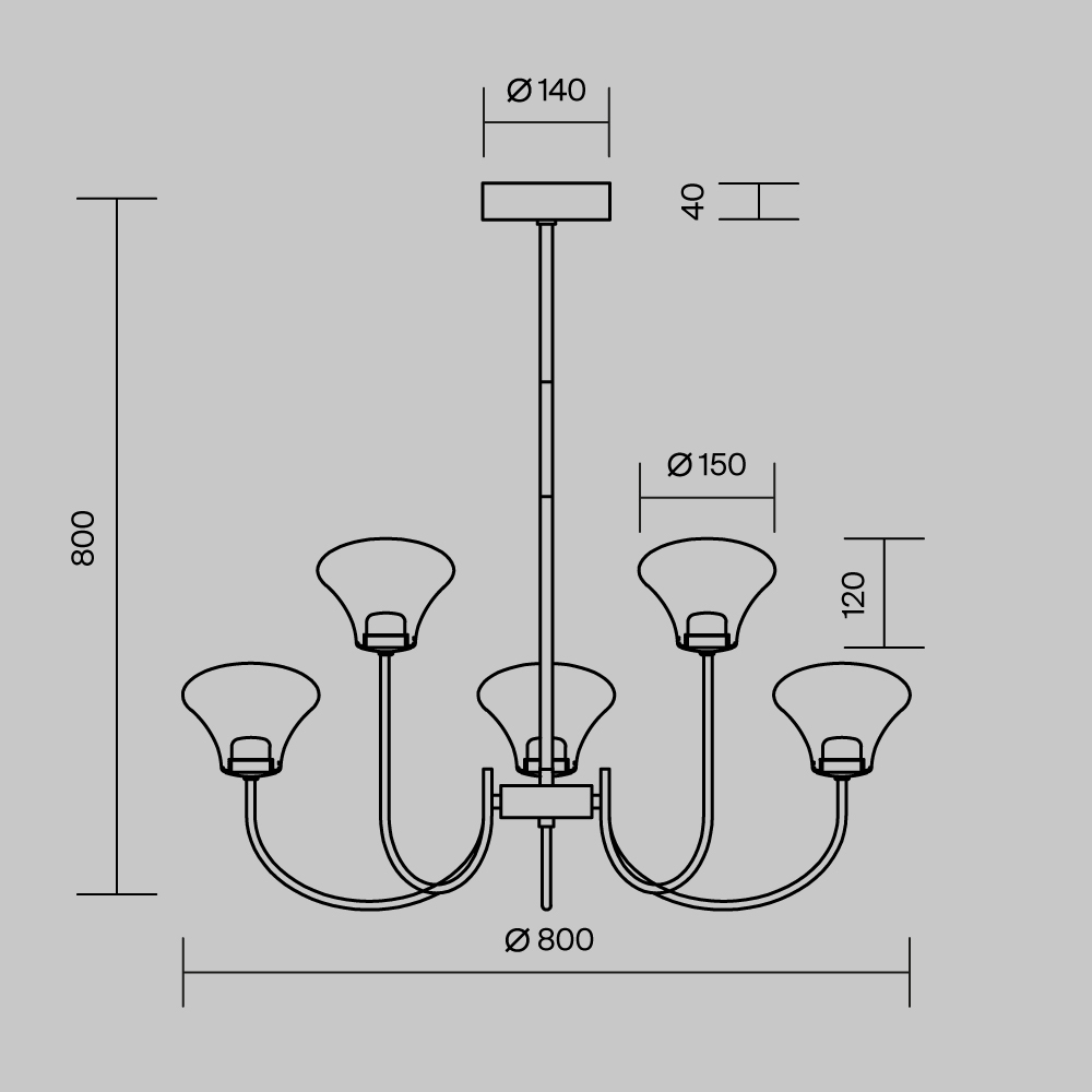 Подвесная люстра Maytoni Dynasty MOD402PL-L30BS3K_MY
