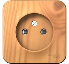 Розетка накладная без заземления со шторками (ясень) Systeme Electric BLNRA001115