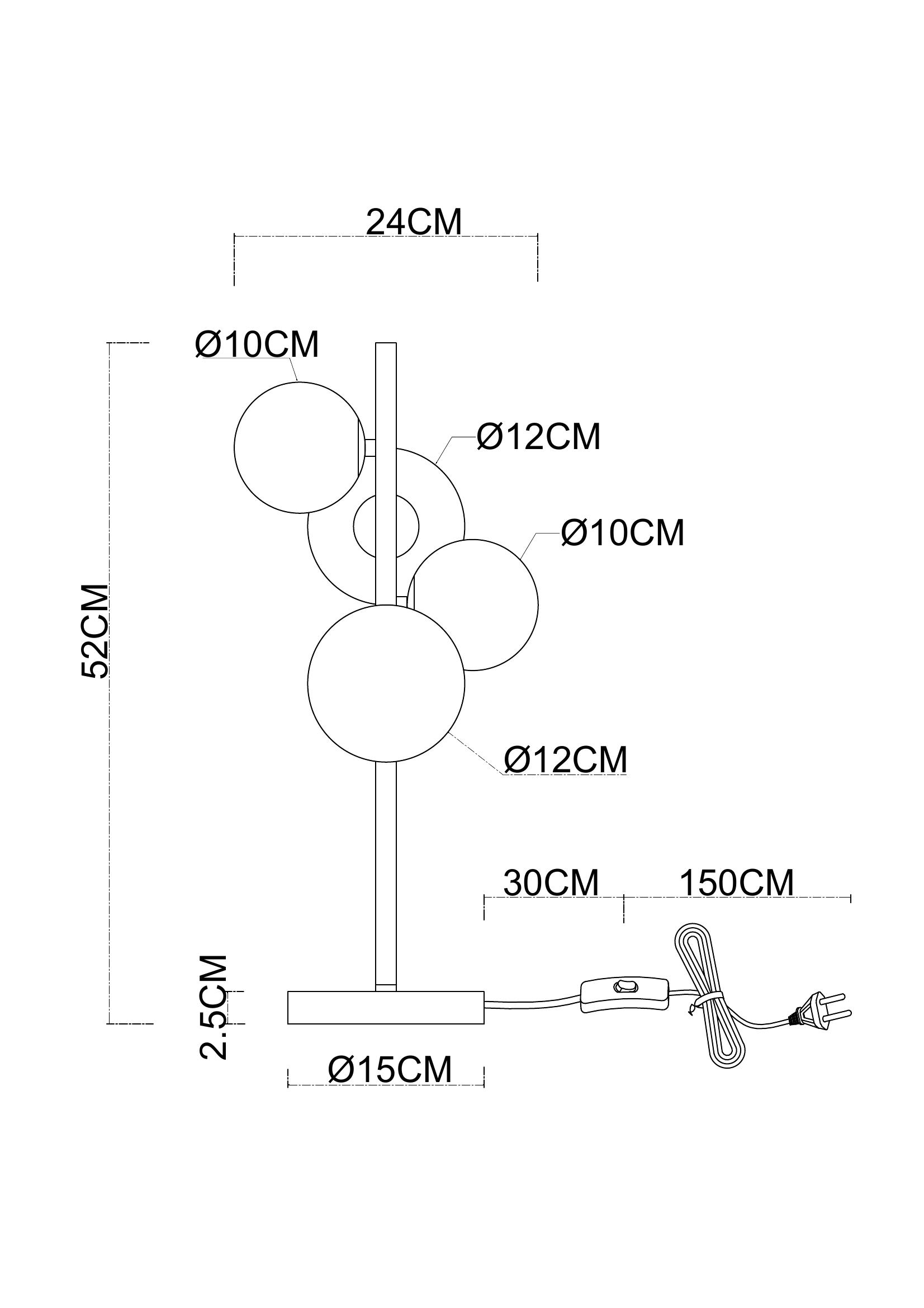 Настольная лампа Arte Lamp GEMINI A2243LT-4BK