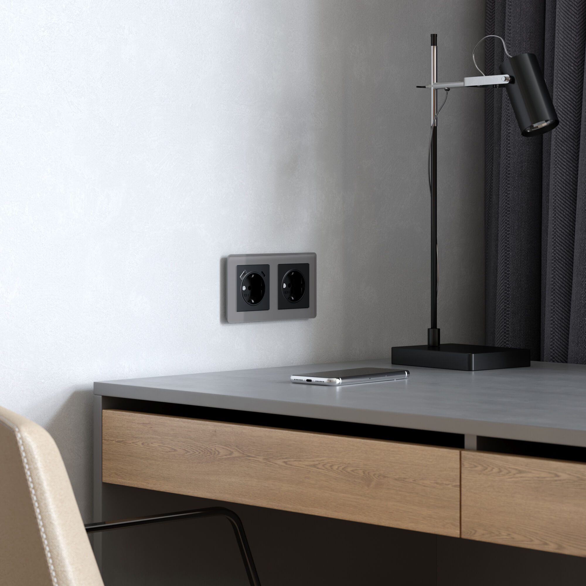 Рамка из акрила на 2 поста Acrylic графит Werkel a059321_WR