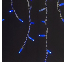 Гирлянда Бахрома 3,1 x 0,5 м Синяя с Мерцанием Белого Диода 220В, 120 LED, Провод Белый LTC LL120BLW-8-2B