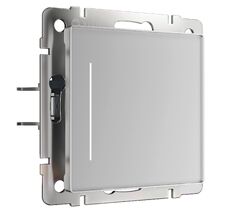 Сенсорный выключатель одноклавишный с подсветкой (серебряный) Werkel a063599_WR