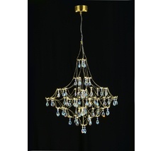 Подвесная люстра светодиодная с пультом и хрустальными подвесками K9 MyFar MR2642-66P-50CD